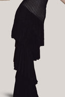  Noir Diva Ruffle Maxi Dress for women, from La Vierge, The Viet Concept 