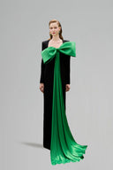 Luxury Column Evening Gown Trapeze Neckline With Oversized Bow for women, from IHF ATELIER, The Viet Concept