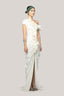 Kasey Slit Diagonal Neck Cotton Polyester Floor Length Dress for women, from Das La Vie, The Viet Concept 