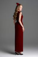 IHF STUDIO • Amara Lyon Velvet Crystal Midi Column Dress