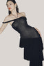  Noir Diva Ruffle Maxi Dress for women, from La Vierge, The Viet Concept 