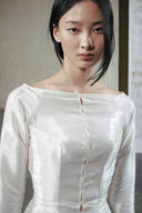 An Dung Elongated Silk Gown for women, from DAS LA VIE, The Viet Concept