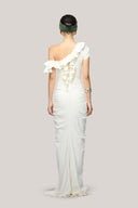 Kasey Slit Diagonal Neck Cotton Polyester Floor Length Dress for women, from Das La Vie, The Viet Concept 