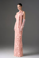 IHF STUDIO • Garden 3D Floral Lace Halter Maxi Dress