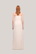 Cream Giai A-line Sleeveless Ribbed Burlap Maxi Dress for women, from TINH, The Viet Concept 