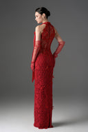 IHF STUDIO • Garden 3D Floral Lace Halter Maxi Dress