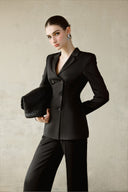 Isa Sculpted Satin Blazer & Tailored Trousers Suit for women, from DANG PHONG DESIGNER, The Viet Concept