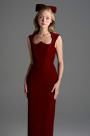 IHF STUDIO • Amara Lyon Velvet Crystal Midi Column Dress