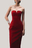 Edana Sheath Open Shoulder Velvet Midi Dress for women, from HOBB, The Viet Concept 