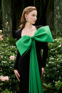 Luxury Column Evening Gown Trapeze Neckline With Oversized Bow for women, from IHF ATELIER, The Viet Concept