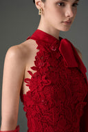 IHF STUDIO • Garden 3D Floral Lace Halter Maxi Dress