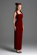 IHF STUDIO • Amara Lyon Velvet Crystal Midi Column Dress