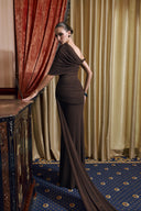 THÉSONG • Draped Off-Shoulder Evening Gown