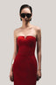 Edana Sheath Open Shoulder Velvet Midi Dress for women, from HOBB, The Viet Concept 