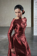 An Dung Elongated Silk Gown for women, from DAS LA VIE, The Viet Concept