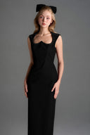 IHF STUDIO • Amara Lyon Velvet Crystal Midi Column Dress