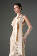 IHF STUDIO • Garden 3D Floral Lace Halter Maxi Dress
