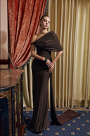 THÉSONG • Draped Off-Shoulder Evening Gown
