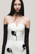 Calantha Sheath Flower Applique Taffeta Midi Dress for women, from HOBB, The Viet Concept 