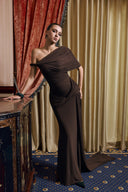 THÉSONG • Draped Off-Shoulder Evening Gown