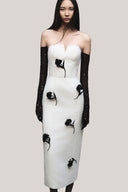 Calantha Sheath Flower Applique Taffeta Midi Dress for women, from HOBB, The Viet Concept 