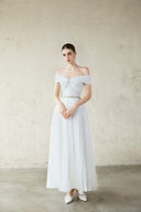 Della Crystal Embellished Organza Bodysuit & Maxi Skirt Set for women, from DANG PHONG DESIGNER, The Viet Concept