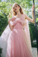 Juliette Ruffle Trim Mesh A-Line Evening Gown for women, from LINH PHUNG, The Viet Concept