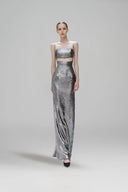 Argento Metallic Satin Lamé Evening Gown for women, from SORAMAME, The Viet Concept