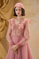 Helena Couture Guipure Lace Chiffon Evening Gown for women, from MADDY HATES ROSE, The Viet Concept