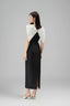 Monarch Sheath Boat Neck Taffeta Midi Dress for women, from Lam Khue, The Viet Concept 