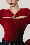 Scarlett Bodycon Cut-Out Jersey Top for women, from HOBB, The Viet Concept 
