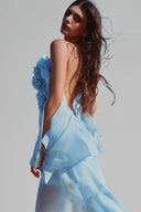 Blue Chiffon Maxi Dress for women, from Xita, The Viet Concept
