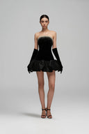 Veloura Crystal Puff Hem Mini Dress for women, from IHF STUDIO, The Viet Concept 
