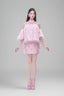 Mauve Straight Spaghetti Strap Sleeved Organza Voile Shirt for women, from Lam Khue, The Viet Concept 