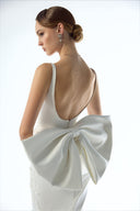 Monaco Embellished Satin Bow-Back Maxi Dress for women, from DANG PHONG DESIGNER, The Viet Concept