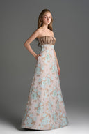 IHF STUDIO • Celestine Floral Brocade & Silk Taffeta A-Line Dress
