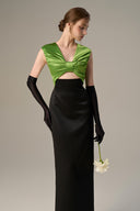 Advice Black Silk Taffeta Bow Cut-Out Gown for women, from IHF ATELIER, The Viet Concept