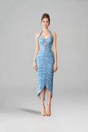 Alyssa Crystal Embellished Chantilly Lace Midi Dress for women, from CALISTA, The Viet Concept
