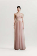 Balévia Blush Crystal Corset Tulle Couture Gown for women, from CALISTA, The Viet Concept 
