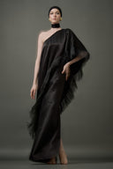 LE LAM AMARÉ • Aura Silk Asymmetrical Off-Shoulder Dress