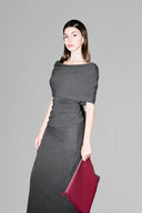 Gray Chiara Off-shoulder Top for women, from Lam. Syudio, The Viet Concept