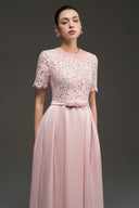 Floral Sequin Lace A-Line Dress with Silk Taffeta Skirt for women, from IHF STUDIO, The Viet Concept 