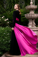 Peak Collar A-Line Evening Gown with Side Ribbon Detail for women, from IHF ATELIER, The Viet Concept 