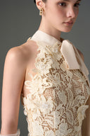 IHF STUDIO • Garden 3D Floral Lace Halter Maxi Dress