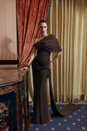 THÉSONG • Draped Off-Shoulder Evening Gown