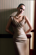 THÉSONG • Ivory Sculpted Corset Mermaid Gown With Train