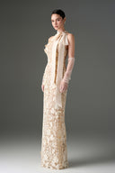 IHF STUDIO • Garden 3D Floral Lace Halter Maxi Dress