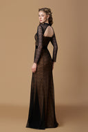 Stand Collar Black Lace Mermaid Gown for women, from IHF AELIER, The Viet Concept 