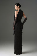 IHF STUDIO • Garden 3D Floral Lace Halter Maxi Dress