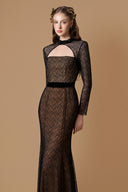 Stand Collar Black Lace Mermaid Gown for women, from IHF AELIER, The Viet Concept 